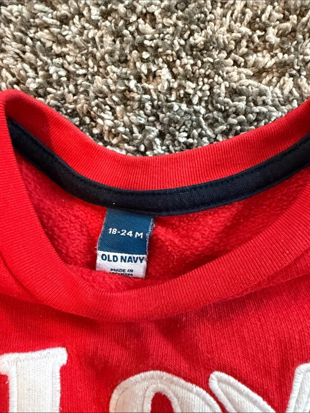 Old Navy Red 'Love Out Loud' Pullover Sweatshirt